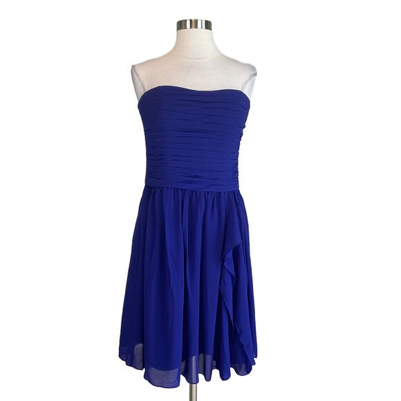 Ralph Lauren Dresses & Skirts - Ralph Lauren Strapless Pleated Chiffon A-Line Mini Cocktail Dress Purple Size 6